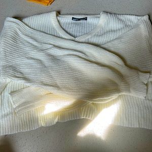 Long sleeve knit top cropped sweater